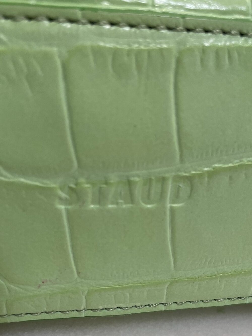 STAUD Scotty Crocodile Embossed Leather Hobo bag in Agave (Light Green) - Picture 6 of 15
